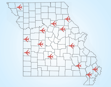 State Map with airplanes